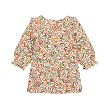 Kleid mit langen Ärmeln Rosa Blumendruck Little Dutch Detail