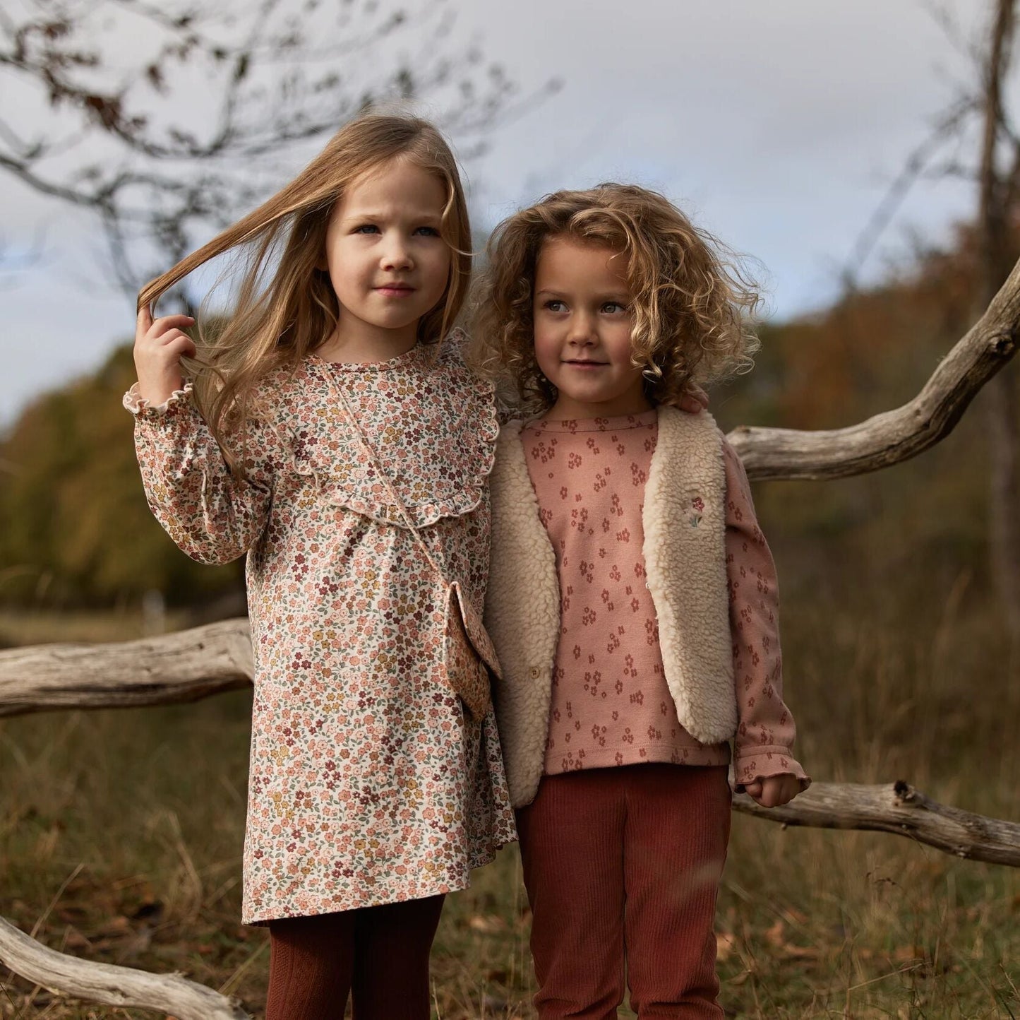 Kleid mit langen Ärmeln Rosa Blumendruck Little Dutch Lifestyle
