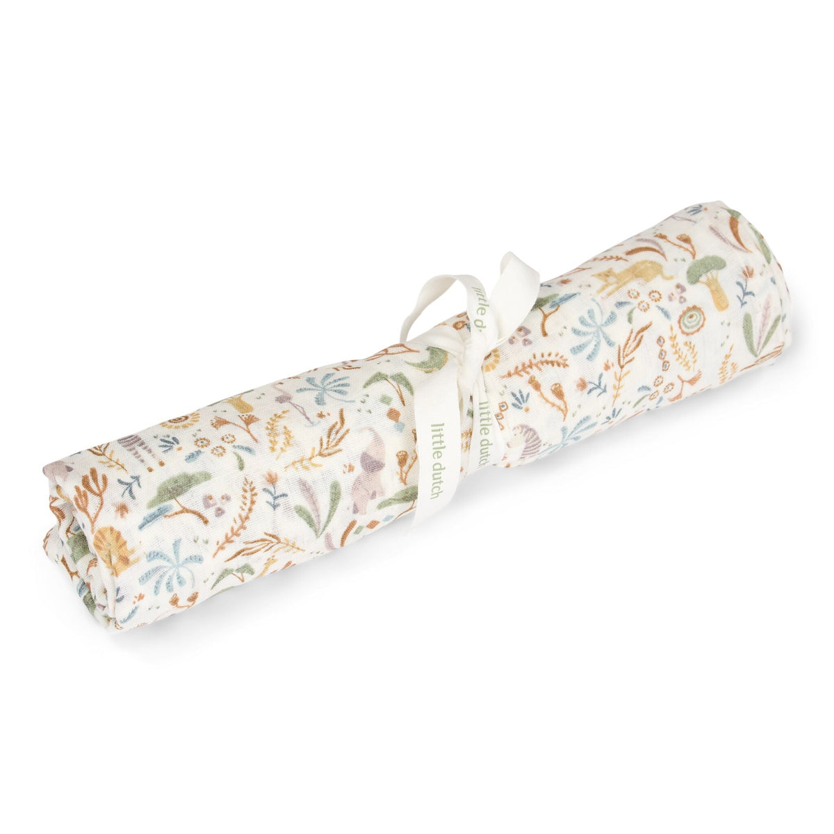 Little Dutch Pucktuch 120x120 cm Grün Safari Wonders gerollt mit Tierdruck