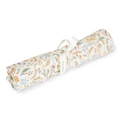 Little Dutch Pucktuch 120x120 cm Grün Safari Wonders gerollt mit Tierdruck