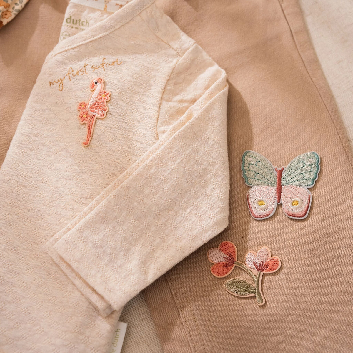 Set 2 Strick-Patches Safari Flamingo