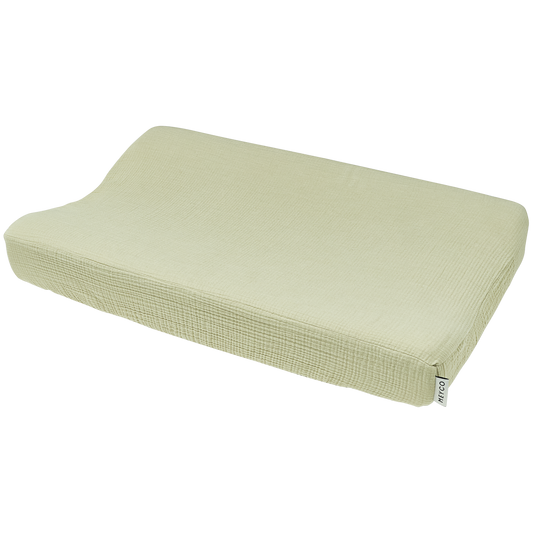 Meyco Wickelauflagenbezug vorgewaschen musselin Soft Olive Studio