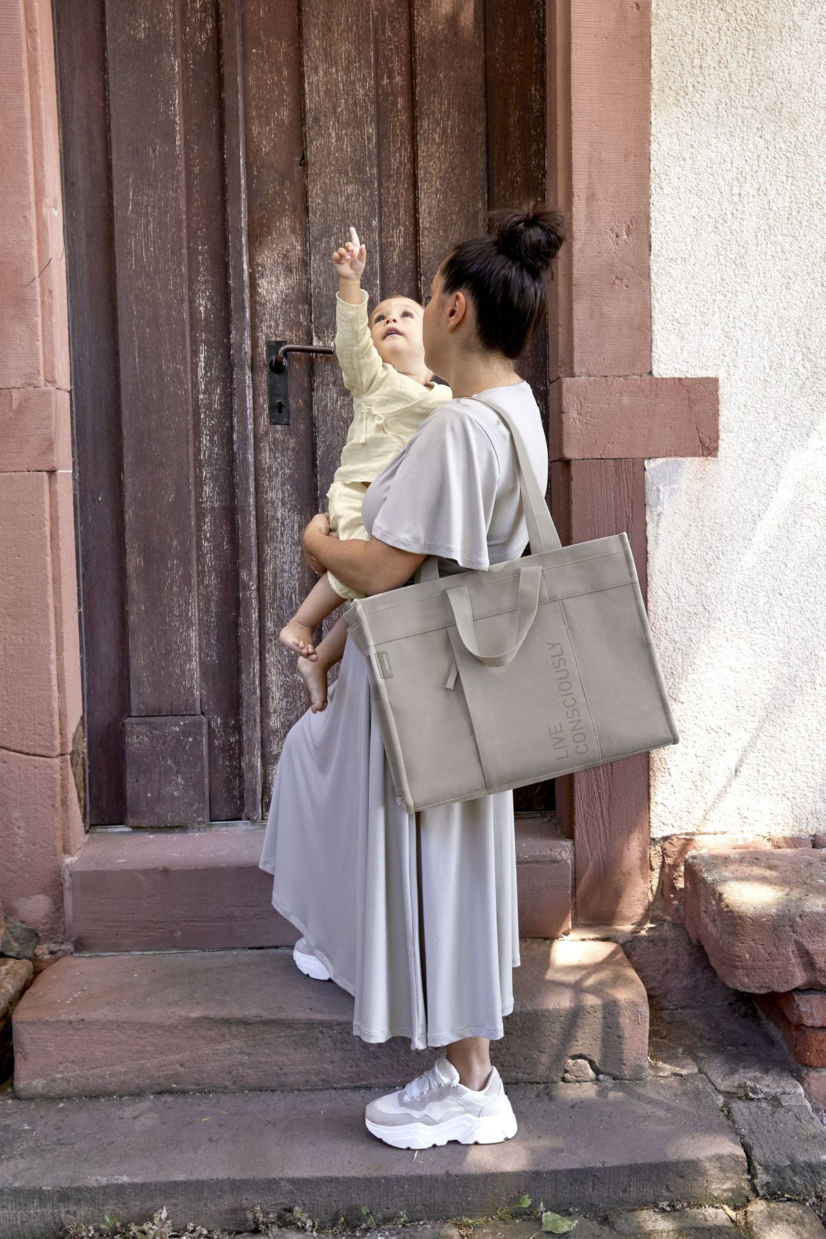 Wickeltasche Tote Up Bag, Taupe
