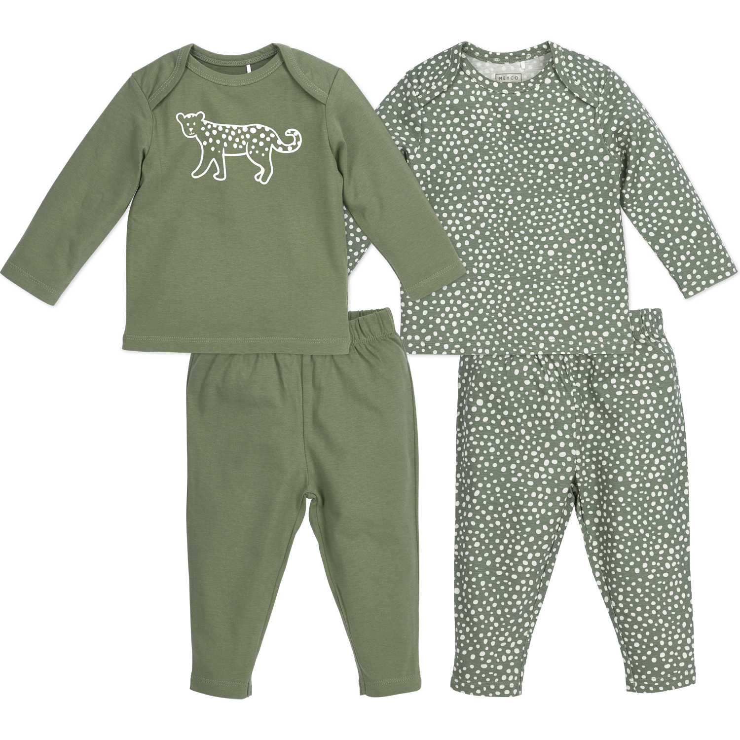 Meyco Baby-Pyjamas Cheetah Forest Green Studio