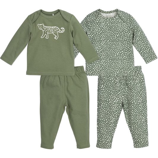 Meyco Baby-Pyjamas Cheetah Forest Green Studio