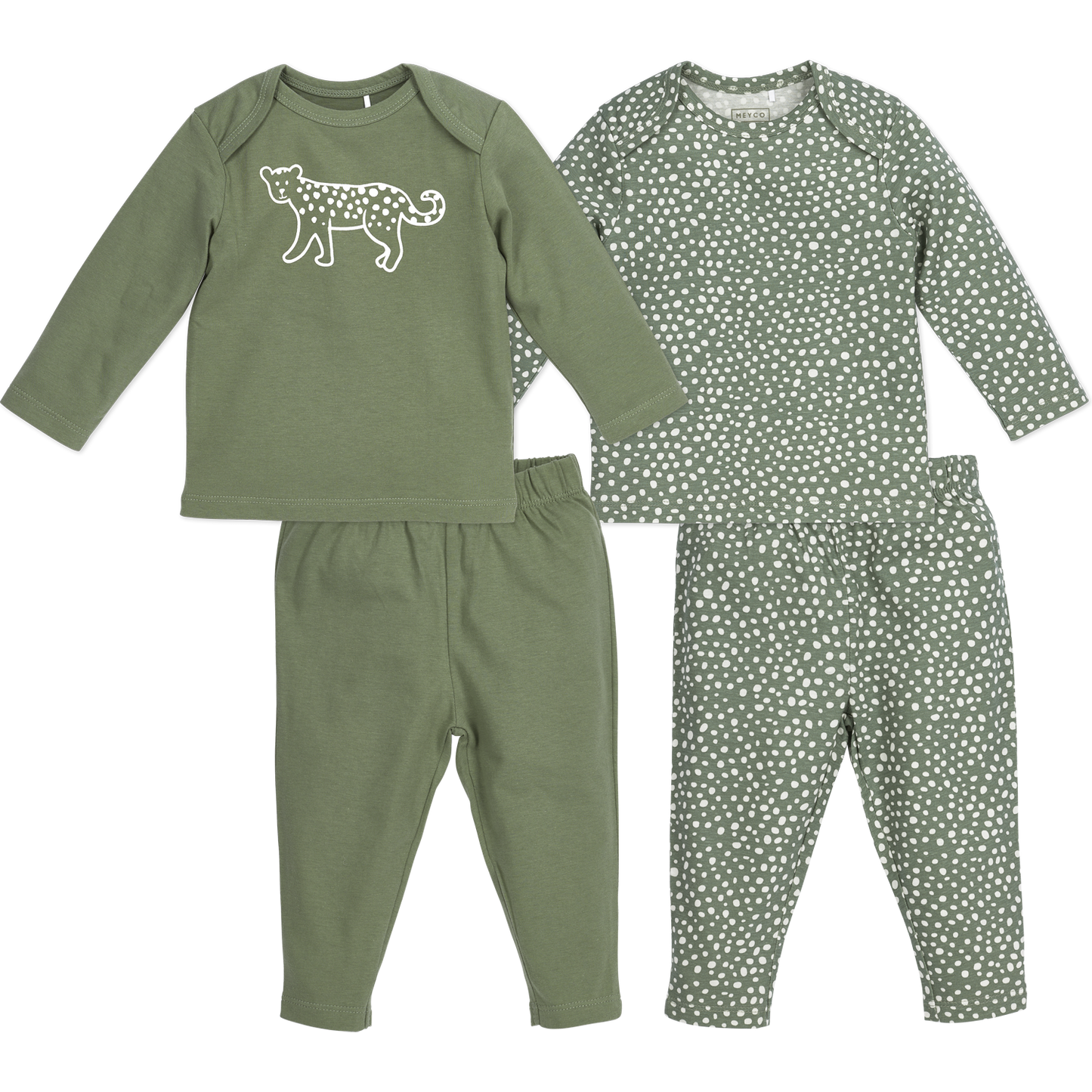 Meyco Baby-Pyjamas Cheetah Forest Green Studio