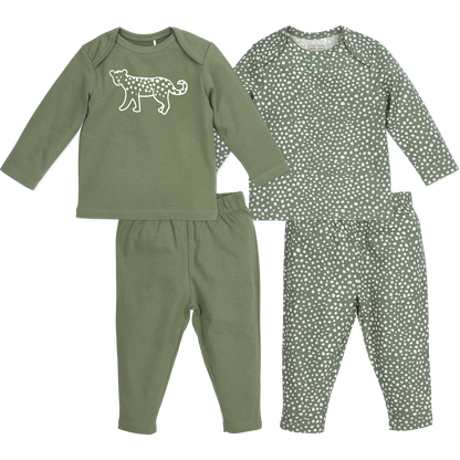 Meyco Baby-Pyjamas Cheetah Forest Green Studio