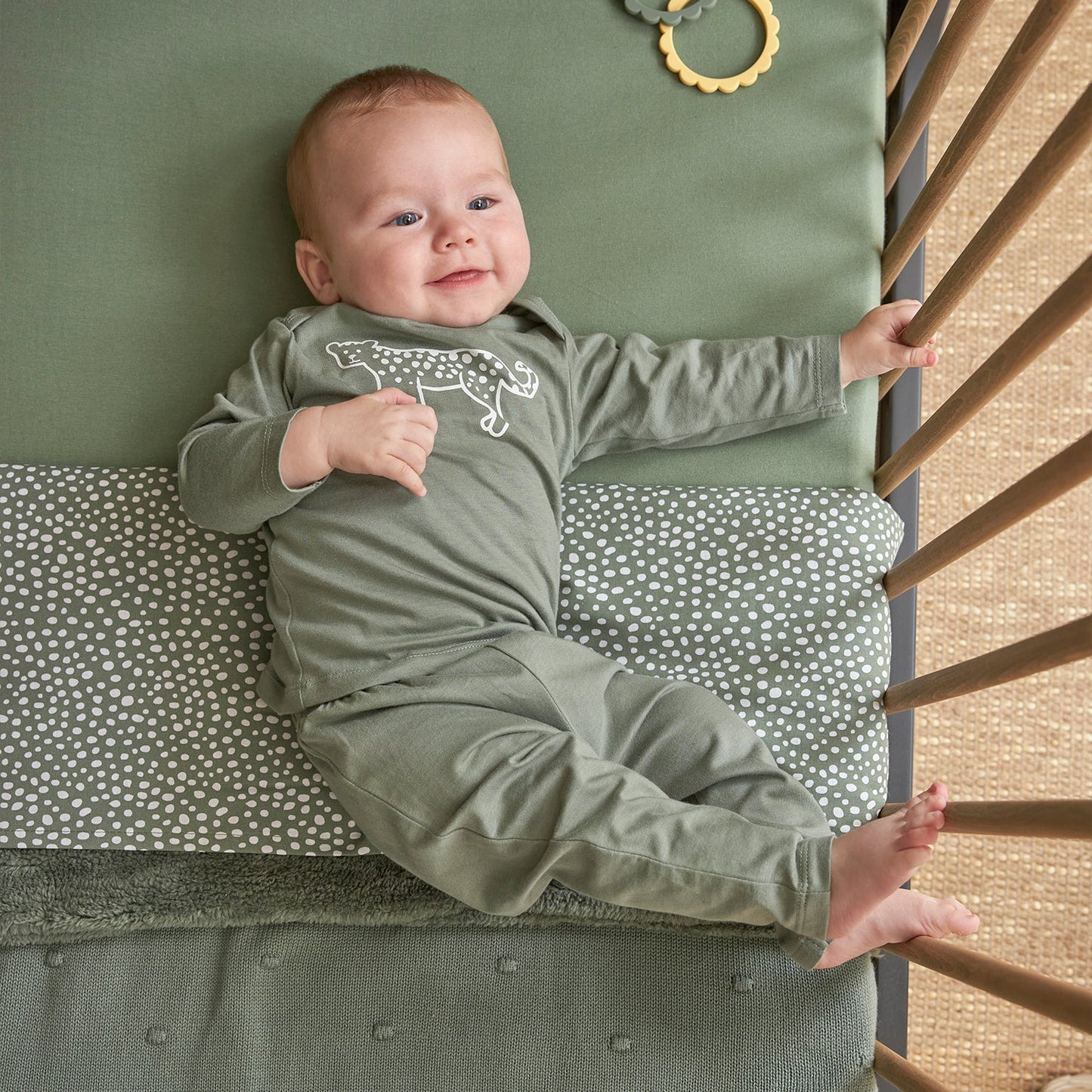 Meyco Baby-Pyjamas Cheetah Forest Green