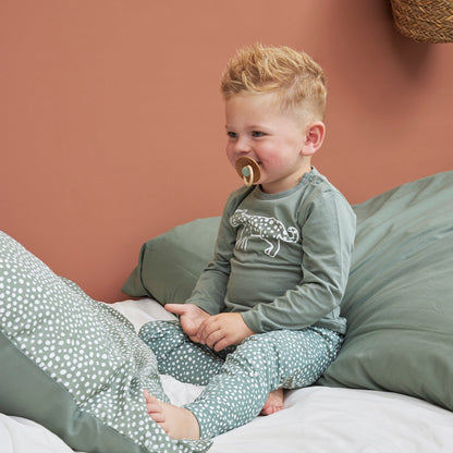 Meyco Baby-Pyjamas Cheetah Forest Green
