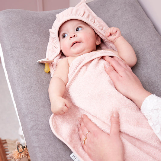 Meyco Kapuzentuch frottee Ruffle Soft Pink
