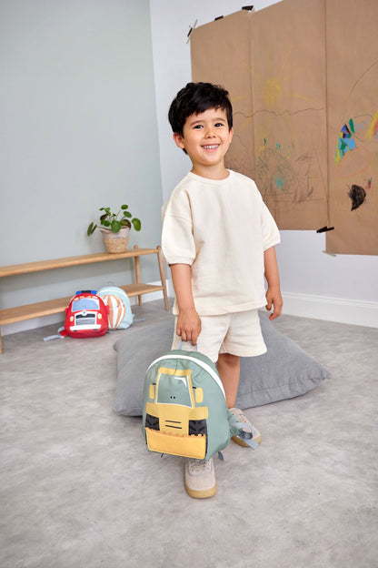 Kindergartenrucksack Tiny, Bagger, Gelb