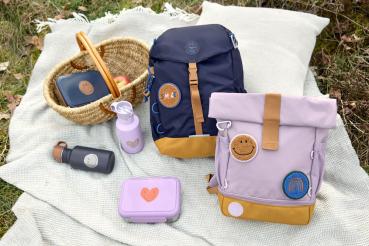 Lässig lila Kindergartenrucksack Rolltop - Little Gang