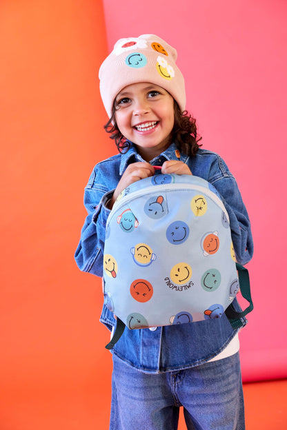 Lässig Tiny Backpack SmileyWorld Blau Kindergartenrucksack 3,5 Liter