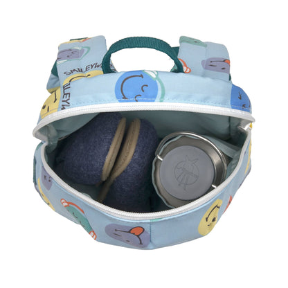 Lässig Tiny Backpack SmileyWorld Blau Kindergartenrucksack 3,5 Liter