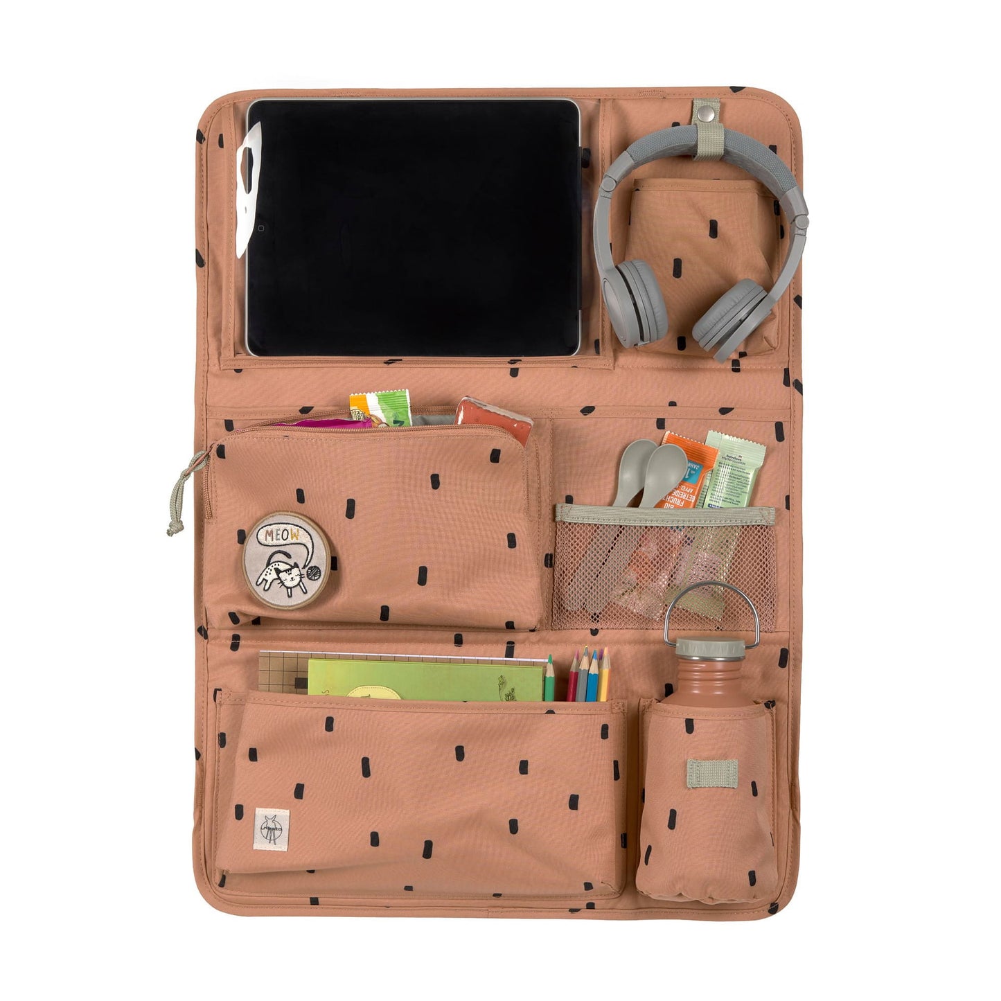Lässig Auto Organizer Kinder Happy Prints, Karamell Detailansicht
