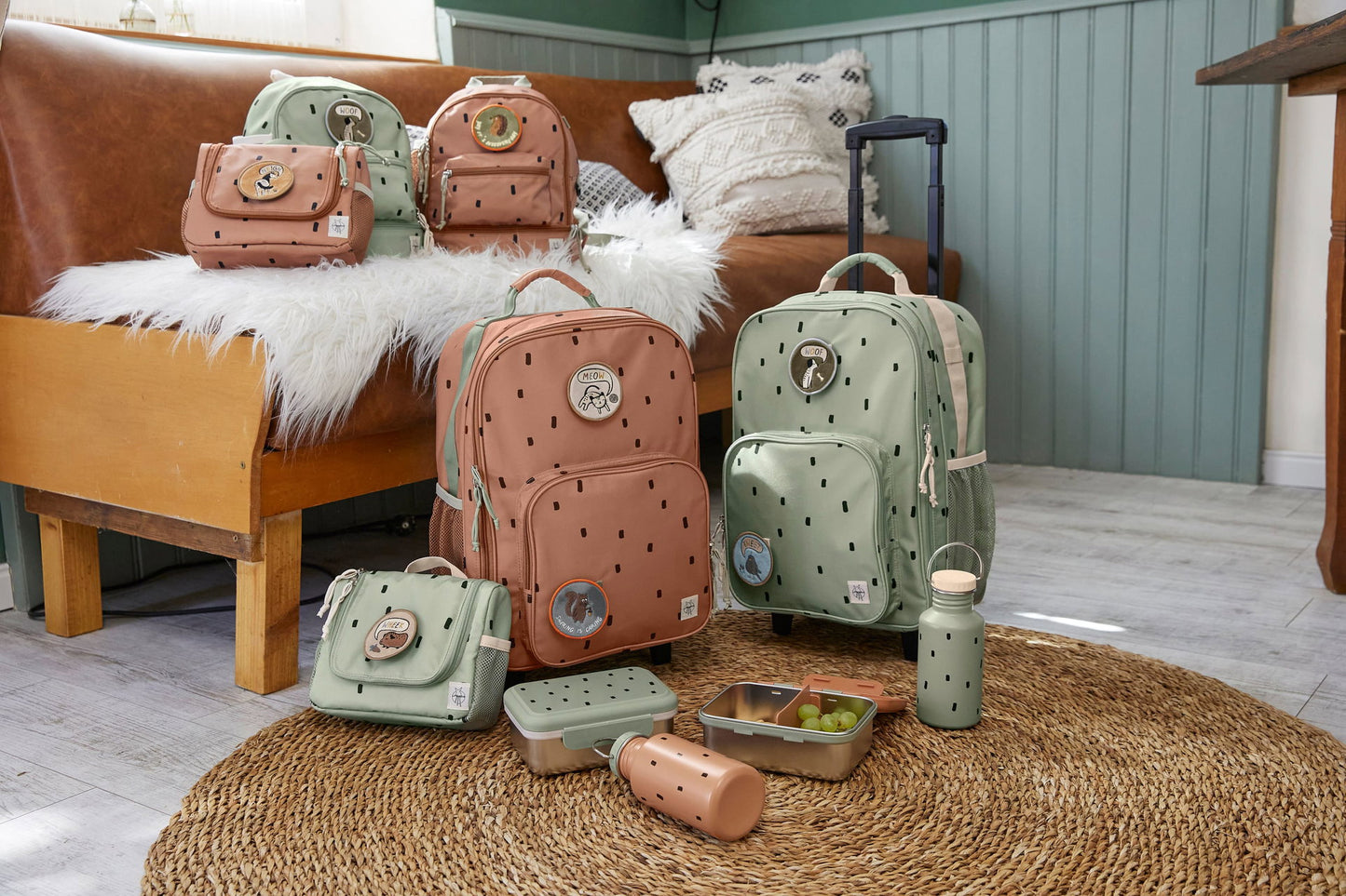 Lässig Auto Organizer Kinder Happy Prints, Oliv Lifestyle Bild