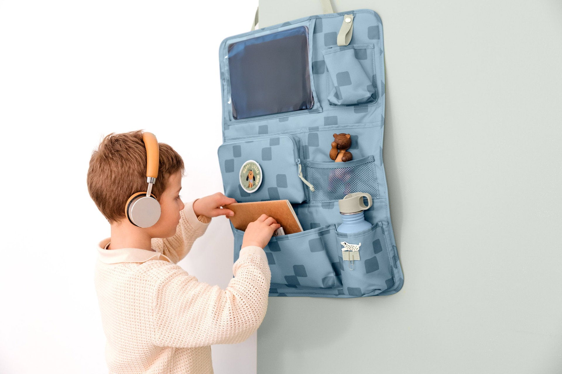 Lässig Auto Organizer Kinder Pattern Party, Blau Seitenansicht