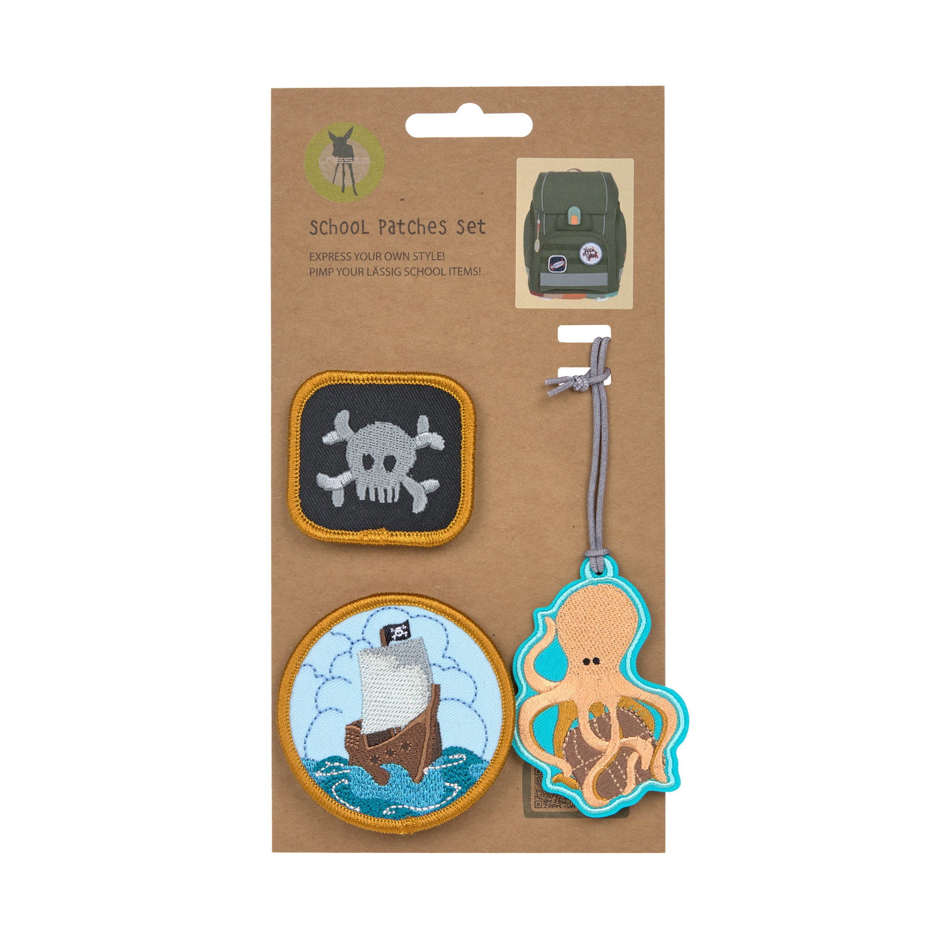 Lässig Anhänger & Patches Schul Set Unique, Pirat Verpackung