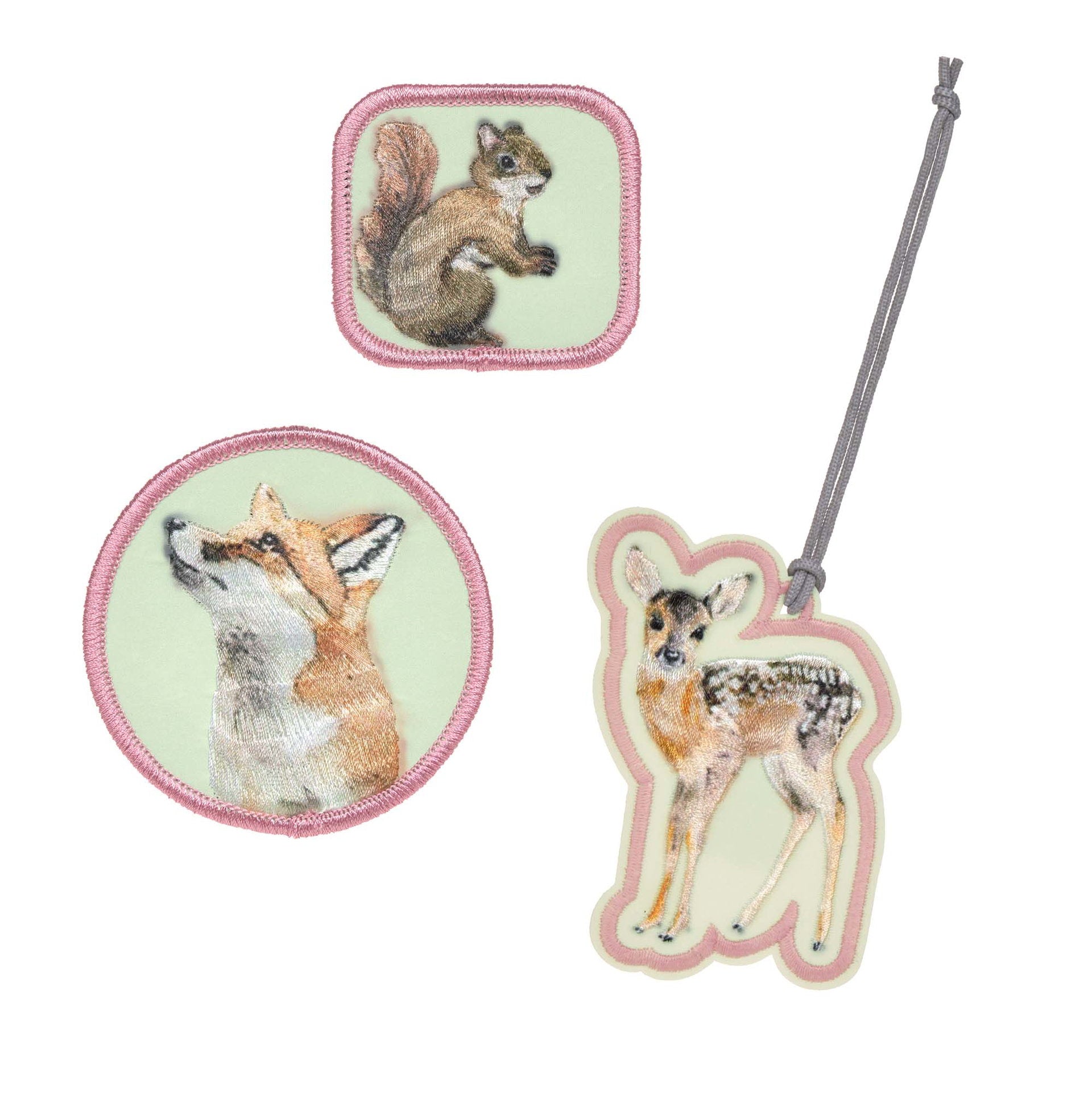 Anhänger & Patches 3er Set, Wald