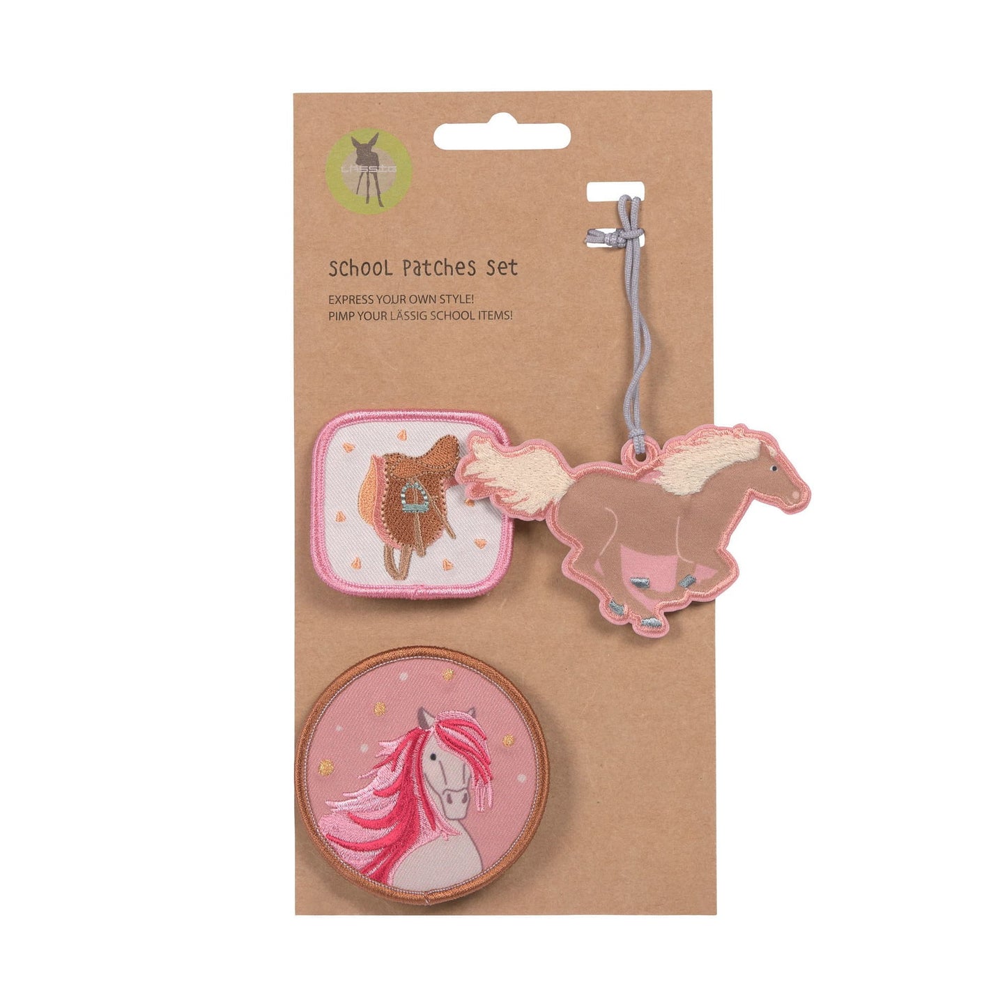 Lässig Anhänger & Patches Schul Set Unique, Horse pink Anwendung