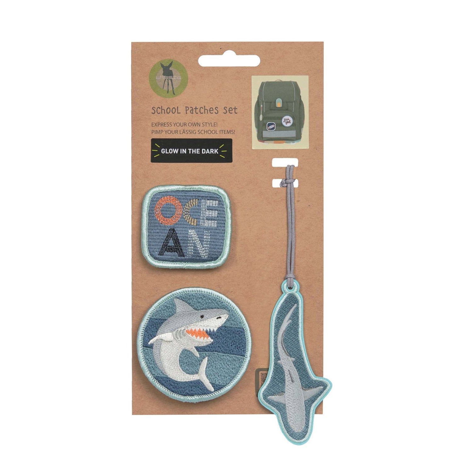 Lässig Anhänger & Patches Schul Set Unique, Shark (Ocean Edition) Maße