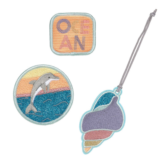 Anhänger & Patches Schul Set Unique, Dolphin (Ocean Edition)
