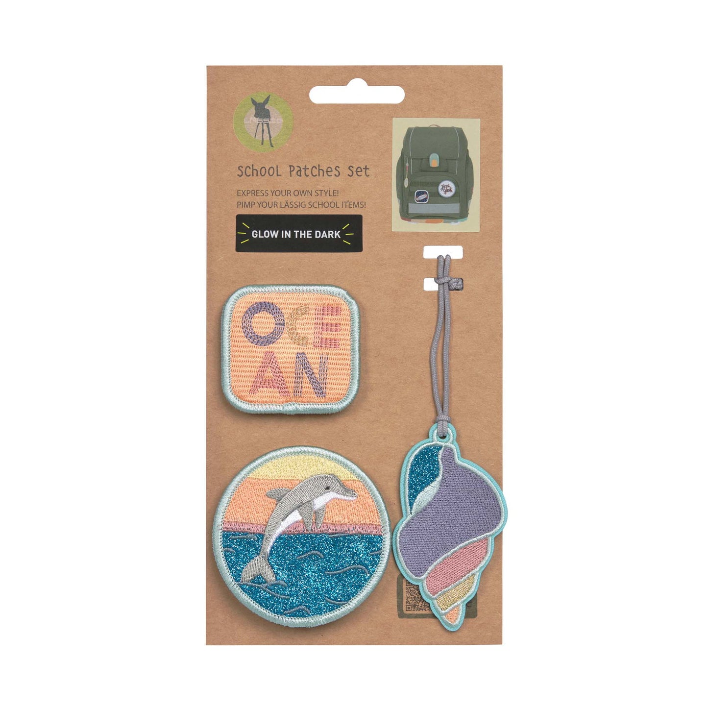 Lässig Anhänger & Patches Schul Set Unique, Dolphin (Ocean Edition) Maße