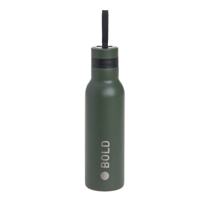 Edelstahl Kinder Trinkflasche Doppelwandig 500 ml BOLD, Dunkelgrün