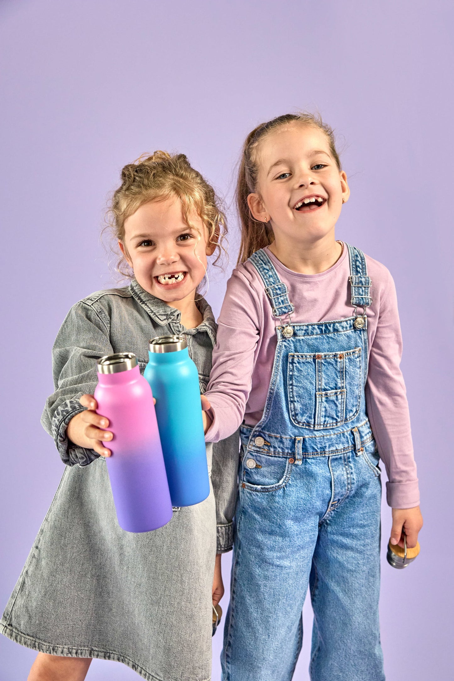 Lässig Edelstahl Kinder Trinkflasche 460 ml Unique Gradient, Blau Detail Bild