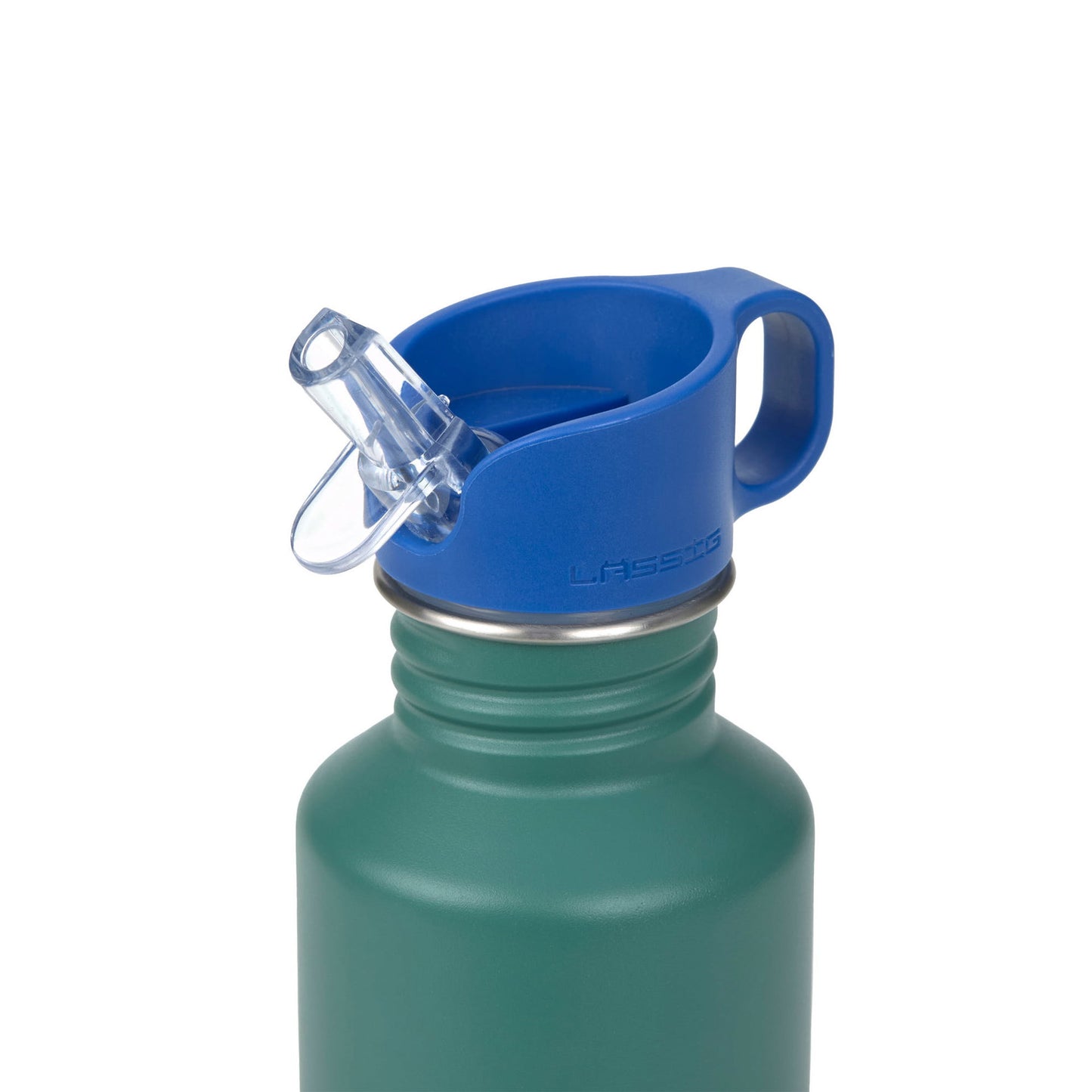 Lässig Edelstahl Kinder Trinkflasche 500 ml Little Gang, Regenbogen, Grün Seitenansicht