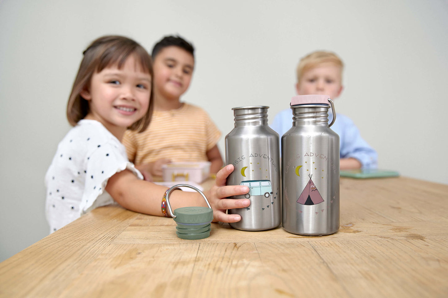 Lässig Edelstahl Kinder Trinkflasche 500 ml Adventure, Bus Detailansicht