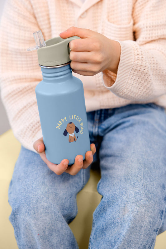 Lässig Edelstahl Kinder Trinkflasche 500 ml Pattern Party, Blau Detailansicht
