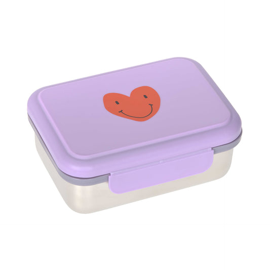 Brotdose Kinder Edelstahl Lunchbox, Little Gang Herz Lila