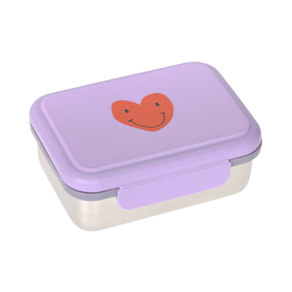 Brotdose Kinder Edelstahl Lunchbox, Little Gang Herz Lila