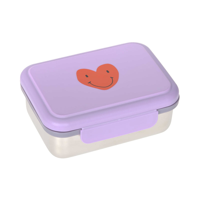 Brotdose Kinder Edelstahl Lunchbox, Little Gang Herz Lila