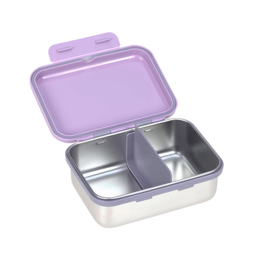 Lässig Brotdose Kinder Edelstahl Lunchbox, Little Gang Herz Lila Detailansicht