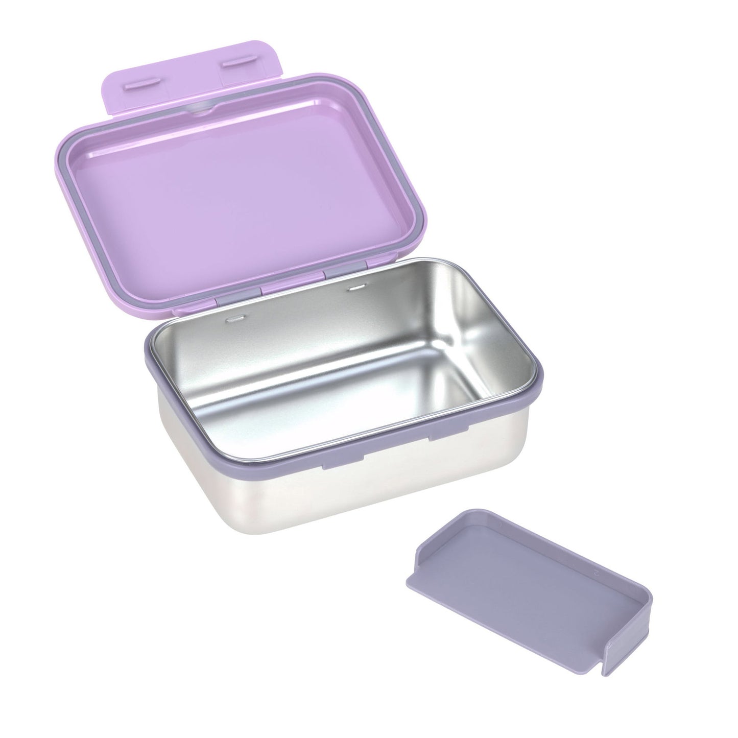 Lässig Brotdose Kinder Edelstahl Lunchbox, Little Gang Herz Lila Seitenansicht