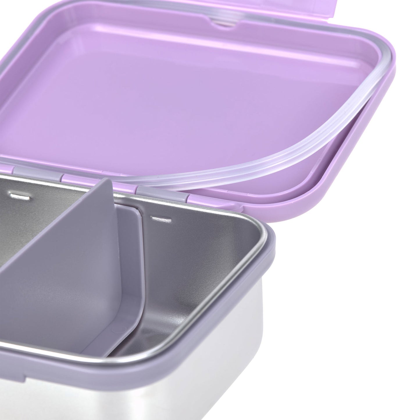 Lässig Brotdose Kinder Edelstahl Lunchbox, Little Gang Herz Lila Rückansicht