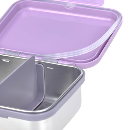 Lässig Brotdose Kinder Edelstahl Lunchbox, Little Gang Herz Lila Rückansicht