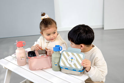 Lässig Brotdose Kinder Edelstahl Lunchbox, Sunny Explorer Rosa Rückansicht