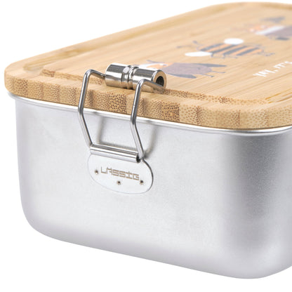 Lässig Brotdose Kinder Edelstahl Lunchbox, Nature Rückansicht