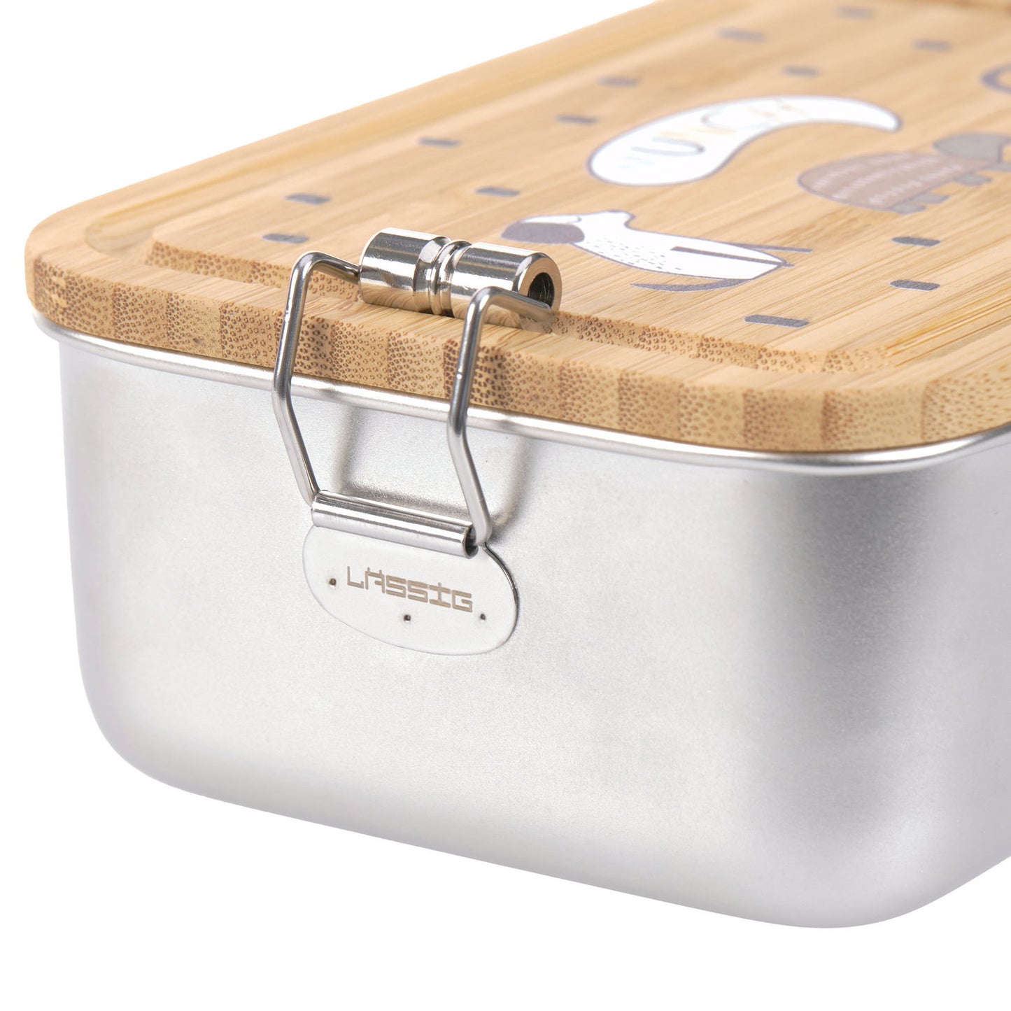 Lässig Brotdose Kinder Edelstahl Lunchbox, Happy Prints Rückansicht