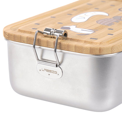 Lässig Brotdose Kinder Edelstahl Lunchbox, Happy Prints Rückansicht