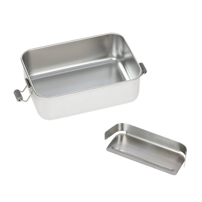 Lässig Brotdose Kinder Edelstahl Lunchbox, BOLD, Dunkelgrün Seitenansicht