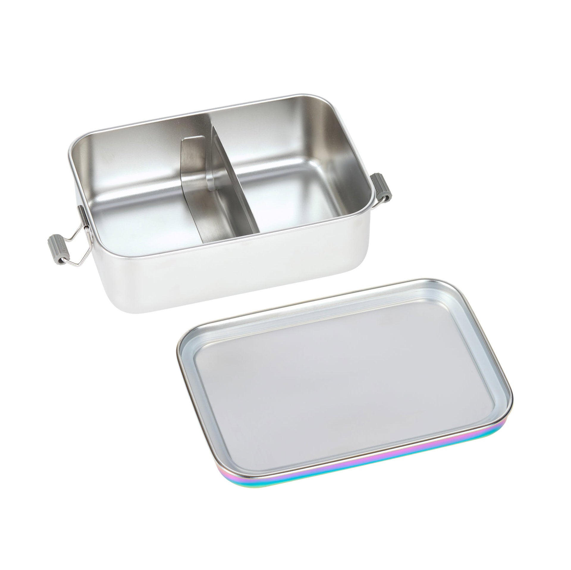 Lässig Brotdose Kinder Edelstahl Lunchbox, BOLD, Rainbow Bunt Detailansicht