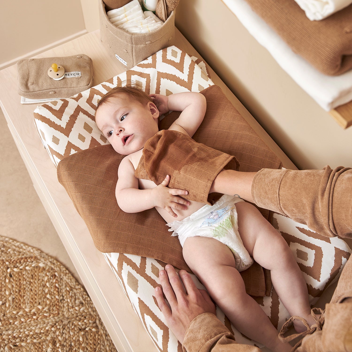 Meyco Feuchttücheretui Mini Knots Sand
