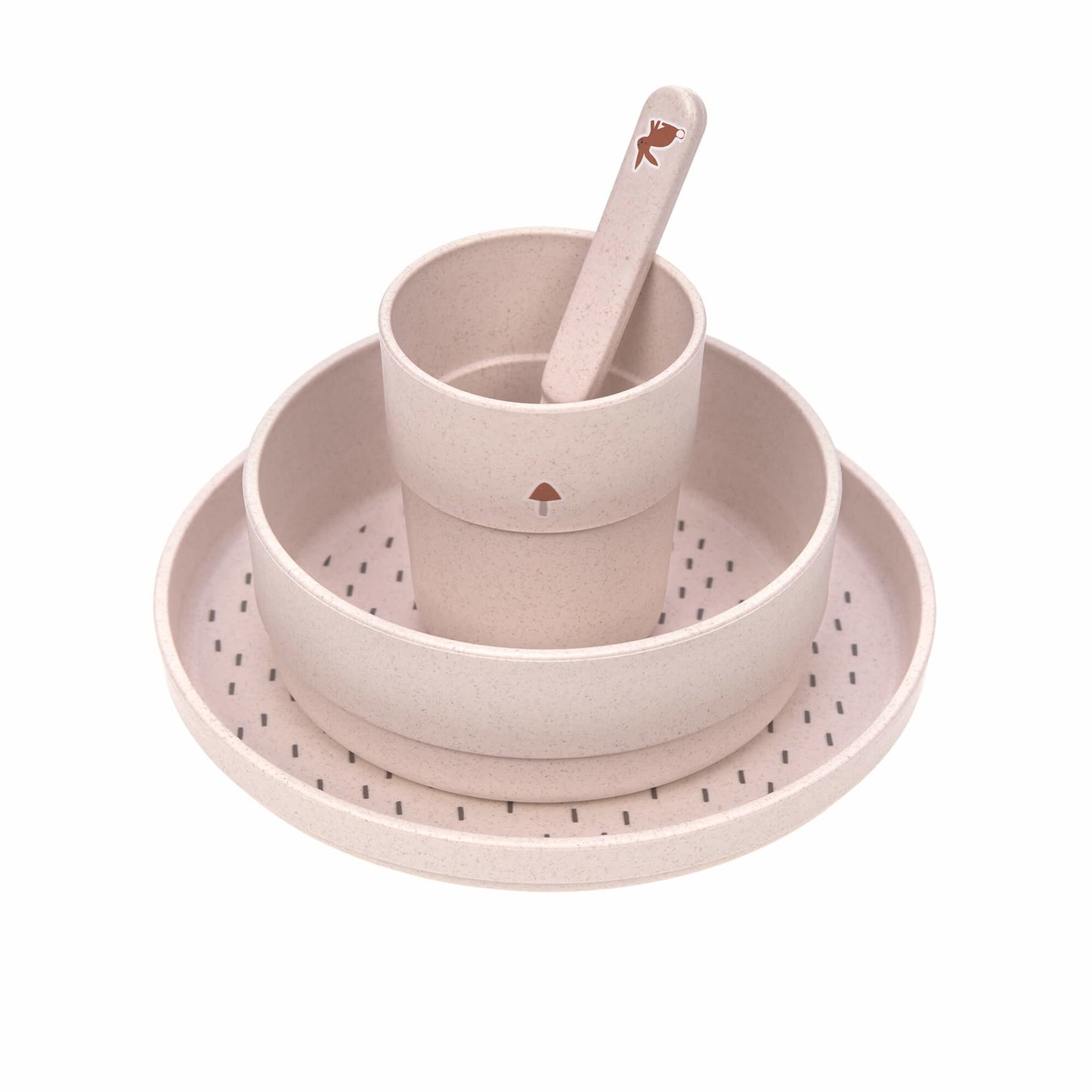 Kindergeschirr Set (Teller Schüssel Becher Löffel), Little Forest Hase