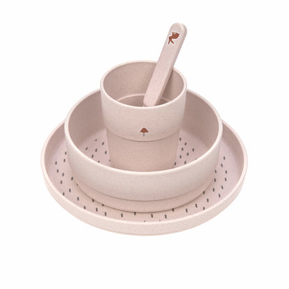 Kindergeschirr Set (Teller Schüssel Becher Löffel), Little Forest Hase