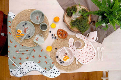 Kindergeschirr Set (Teller Schüssel Becher Löffel), Little Forest Hase