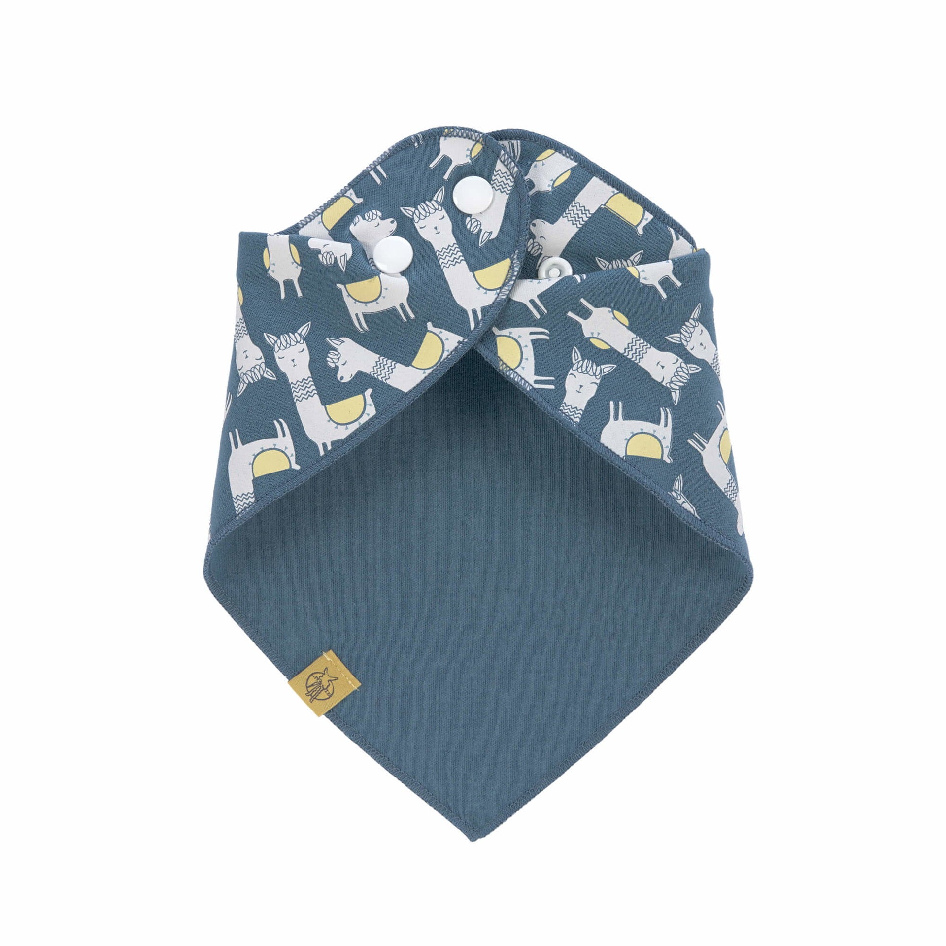 Lässig Dreieckstuch Baby Bandana, Glama Lama Blue Seitenansicht